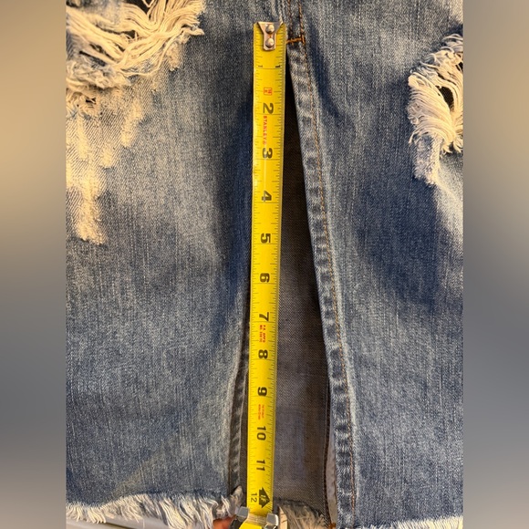 Pre owned One Teaspoon Cadillac denim skirt , size 27 - high waist / longline - Picture 4 of 8
